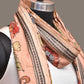 Peach Kalamkari Hand Painted Cotton Handloom Dupatta with Floral Design - Global Threads | Swadesiicart