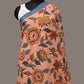 Peach Kalamkari Hand Painted Cotton Handloom Dupatta with Floral Design - Global Threads | Swadesiicart