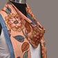 Peach Kalamkari Hand Painted Cotton Handloom Dupatta with Floral Design - Global Threads | Swadesiicart