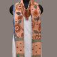 Peach Kalamkari Hand Painted Cotton Handloom Dupatta with Floral Design - Global Threads | Swadesiicart