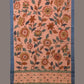 Peach Kalamkari Hand Painted Cotton Handloom Dupatta with Floral Design - Global Threads | Swadesiicart