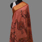 Peach Kalamkari Hand Painted Kanchipuram Silk Handloom Dupatta with Birds Design - Global Threads | Swadesiicart
