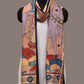 Peach Kalamkari Hand Painted Kanchipuram Silk Handloom Dupatta with Krishna and Cow Design - Global Threads | Swadesiicart