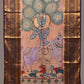 Peach Kalamkari Hand Painted Kanchipuram Silk Handloom Dupatta with Krishna and Cow Design - Global Threads | Swadesiicart