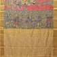 Peach Kalamkari Hand Painted Kanchipuram Silk Handloom Saree with Ramayana Design - Global Threads | Swadesiicart
