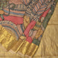 Peach Kalamkari Hand Painted Kanchipuram Silk Handloom Saree with Ramayana Design - Global Threads | Swadesiicart
