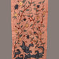 Peach Kalamkari Hand Painted Sico Stole with Floral and Birds Design - Global Threads | Swadesiicart