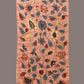 Peach Kalamkari Hand Painted Sico Stole with Floral Design - Global Threads | Swadesiicart
