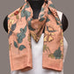Peach Kalamkari Hand Painted Sico Stole with Floral Design - Global Threads | Swadesiicart
