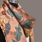 Peach Kalamkari Hand Painted Sico Stole with Floral Design - Global Threads | Swadesiicart
