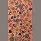 Peach Kalamkari Hand Painted Sico Stole with Floral Design - Global Threads | Swadesiicart