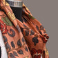 Peach Kalamkari Hand Painted Sico Stole with Flowers Design - Global Threads | Swadesiicart