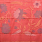 Peach Khadi Cotton Handloom Saree with Big Floral Pallu Design - Global Threads | Swadesiicart