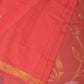Peach Khadi Cotton Handloom Saree with Big Floral Pallu Design - Global Threads | Swadesiicart