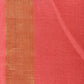 Peach Khadi Cotton Handloom Saree with Big Floral Pallu Design - Global Threads | Swadesiicart