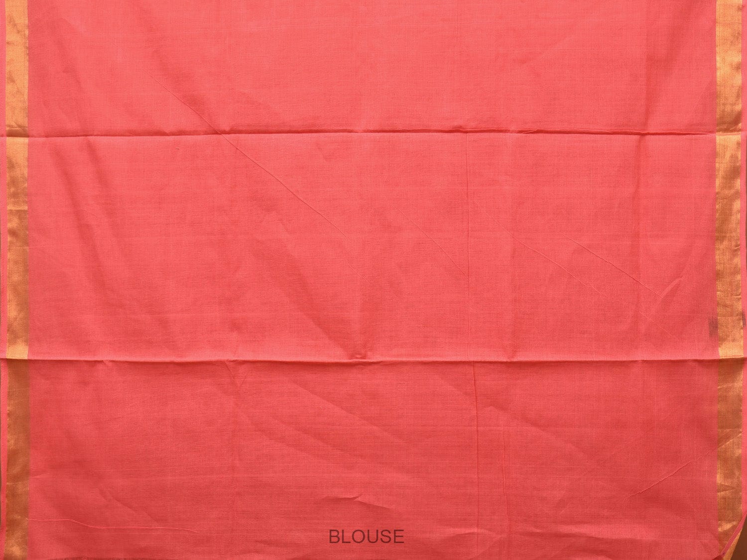 Peach Khadi Cotton Handloom Saree with Big Floral Pallu Design - Global Threads | Swadesiicart