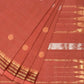 Peach Khadi Cotton Handloom Saree with Buta and Dobi Border Design - Global Threads | Swadesiicart