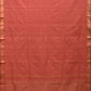 Peach Uppada Cotton Handloom Saree with Jamdani Pallu Design No Blouse - Global Threads | Swadesiicart