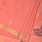 Peach Uppada Silk Handloom Saree with Birds and Floral Pallu Design - Global Threads | Swadesiicart