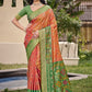 Anaita Peach Silk Saree With Blouse Piece
