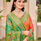 Anaita Peach Silk Saree With Blouse Piece
