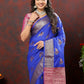 Lorenvalley Fashion Blue Soft Silk Woven Design Zari Weaving Saree - Swadesiicart
