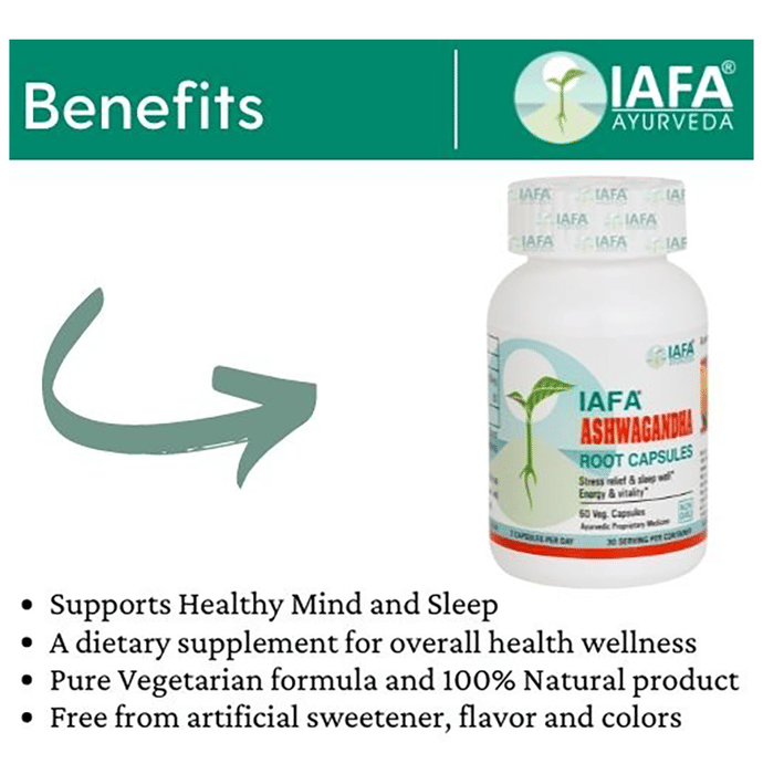 Iafa Ayuveda Ashwagandha Root Extract Veg Capsules | Swadesiicart