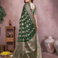 Aastha Fashion Green Soft Organza Silk Weaving Saree