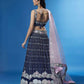House of Panchhi Navy Blue Color Georgette Multi-Sequins Work Lehenga | Swadesiicart