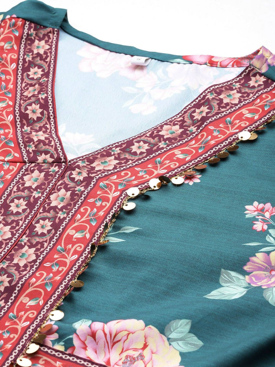 Ahalyaa Women's Traditional wear Tunic - Green | Swadesiicart