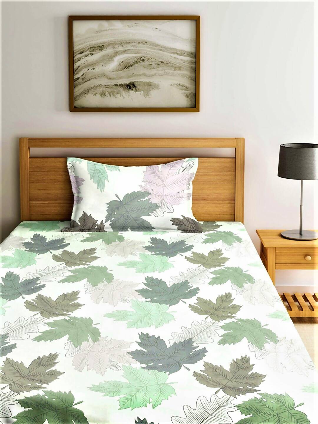 Home Sizzler Multicolour Printed 144 TC Bedsheet with Pillow Covers - Swadesiicart