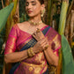 Jyoti Fashion Women's Navy Blue Kanjivaram Silk Zari Woven Saree with Blouse | Swadesiicart