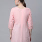 Ahalyaa Women Baby Pink Beautiful Pure Cotton Printed Tunic | Swadesiicart