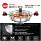 Hawkins Tri-Ply Stainless Steel Deep-Fry Pan with Glass Lid Silver (SSD15G) - Swadesiicart