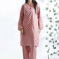 Breathables Women’S Loungewear Long Kurta Co-Ord Set Cotton Pink Indian Motif Butta Print