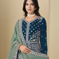 Anaita Teal Velvet Anarkali Suits With Heavy Embroidery Work