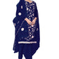 Blue Organza Silk Embroidered Work Unstitched Dress Material - Tanvi