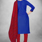 Blue Cotton Printed Unstitched Dress Material - Amara