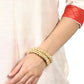 Mominos Fashion Kamal Johar Pearls Golden Off White Bangles Set