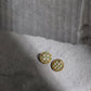 Gold-Toned Green Contemporary Gold-Polished Studs Earrings - Ruby Raang - Ruby Raang Studio