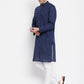 Even Apparels Blue Color Rayon Men's Kurta With Band Collar | Swadesiicart