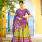 DEIANA'S Jacquard With Jari Lining With Print Lehenga Choli - Mehndi - Swadesiicart