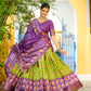 DEIANA'S Jacquard With Jari Lining With Print Lehenga Choli - Mehndi - Swadesiicart