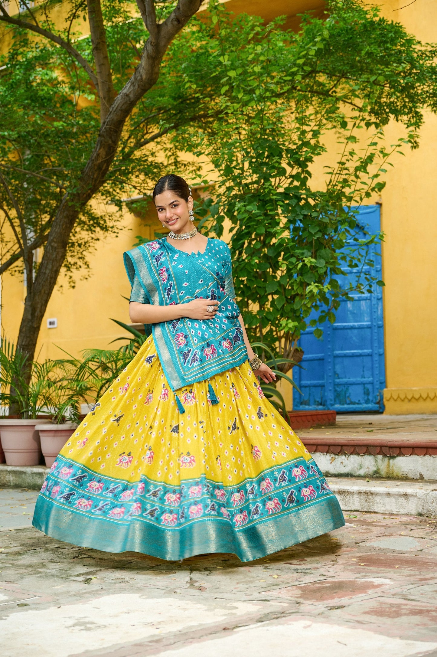 DEIANA'S Jacquard With Jari Lining With Print Lehenga Choli - Wine - Swadesiicart