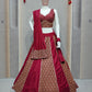 DEIANA'S Ajarak Print With Kali Pattern Lehenga Choli - Wine - Swadesiicart