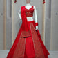 DEIANA'S Ajarak Print With Kali Pattern Lehenga Choli - Red - Swadesiicart