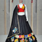 DEIANA'S Gamthi Patch With Handmade Kodi Lace Lehenga Choli - Black - Swadesiicart
