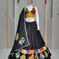 DEIANA'S Gamthi Patch With Handmade Kodi Lace Lehenga Choli - Black - Swadesiicart