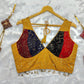 DEIANA'S Gamthi Patch With Handmade Kodi Lace Lehenga Choli - Black - Swadesiicart