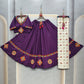 DEIANA'S Gota Patch Gamthi Work Lace Lehenga Choli - Wine - Swadesiicart